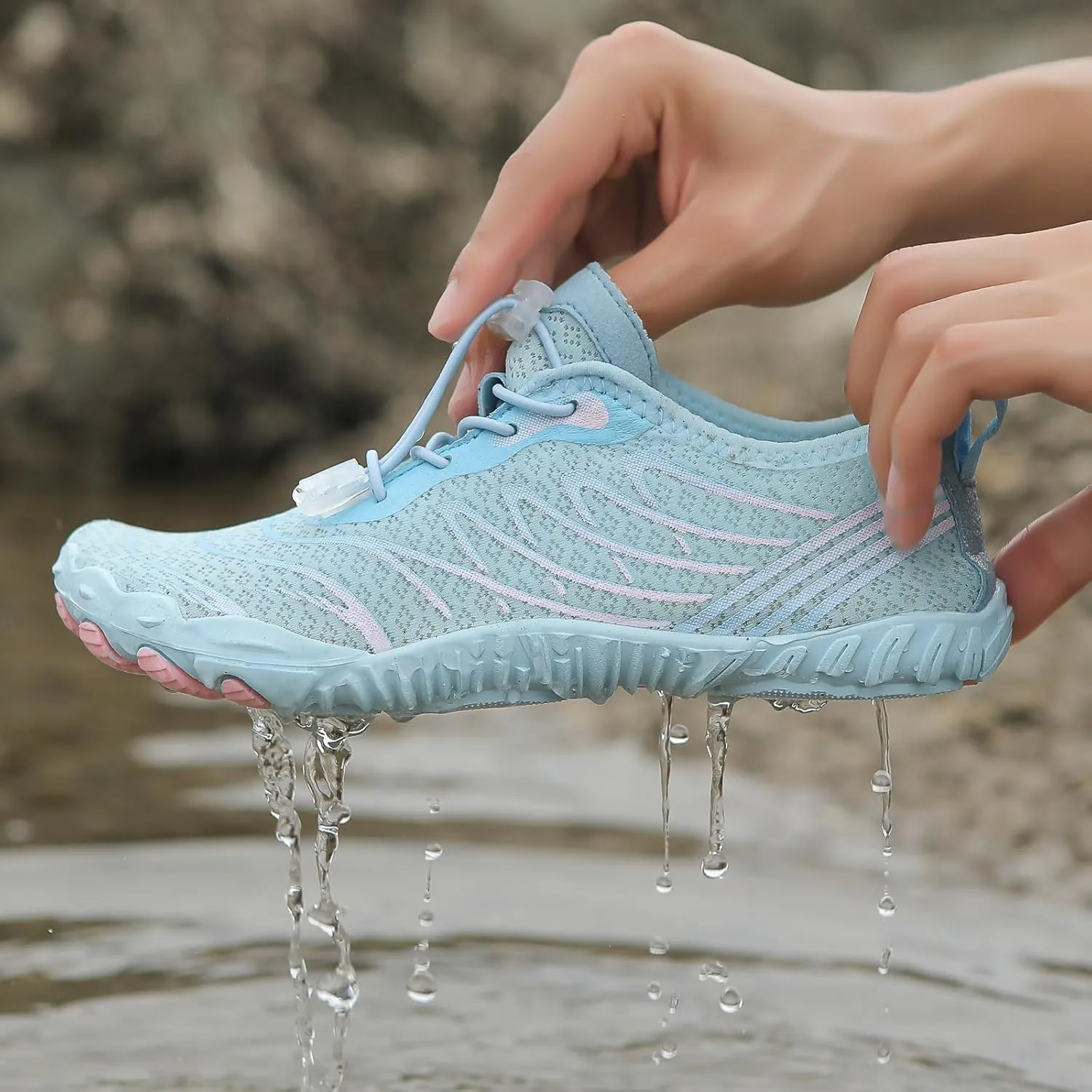 2025 Water Shoes Mens Womens Wide Toe Barefoot Shoes Breathable & Non-Slip Athletic Footwear Beach Swim Quick-Dry Aqua Socks Pool Shoes for Hiking Diving Walking