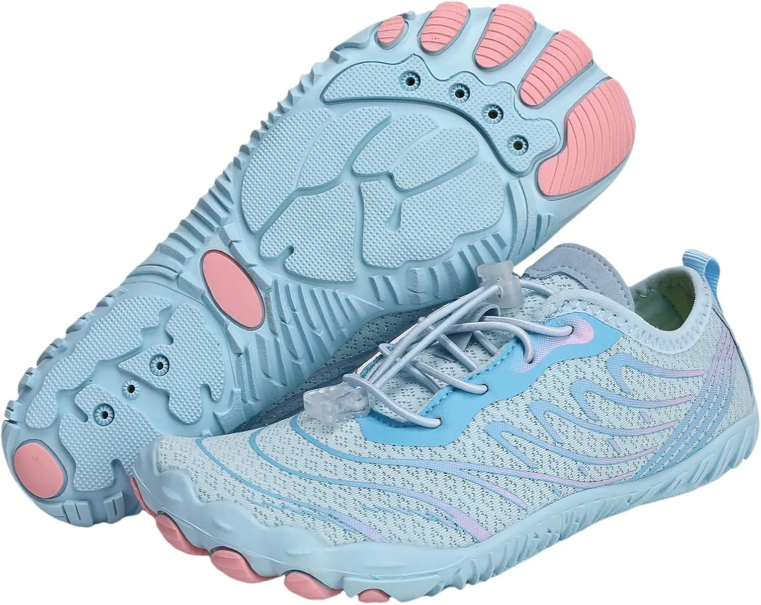 2025 Water Shoes Mens Womens Wide Toe Barefoot Shoes Breathable & Non-Slip Athletic Footwear Beach Swim Quick-Dry Aqua Socks Pool Shoes for Hiking Diving Walking