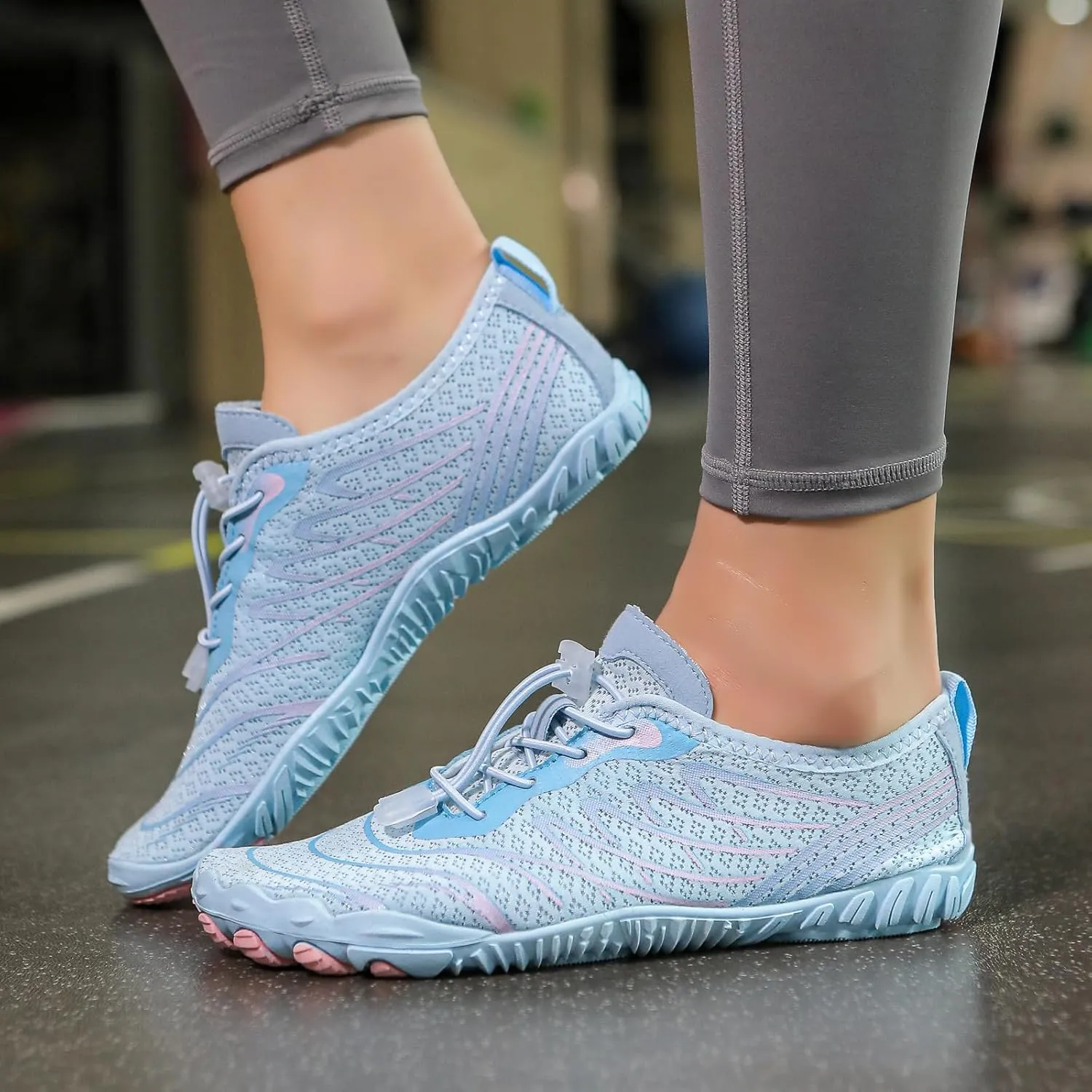 2025 Water Shoes Mens Womens Wide Toe Barefoot Shoes Breathable & Non-Slip Athletic Footwear Beach Swim Quick-Dry Aqua Socks Pool Shoes for Hiking Diving Walking