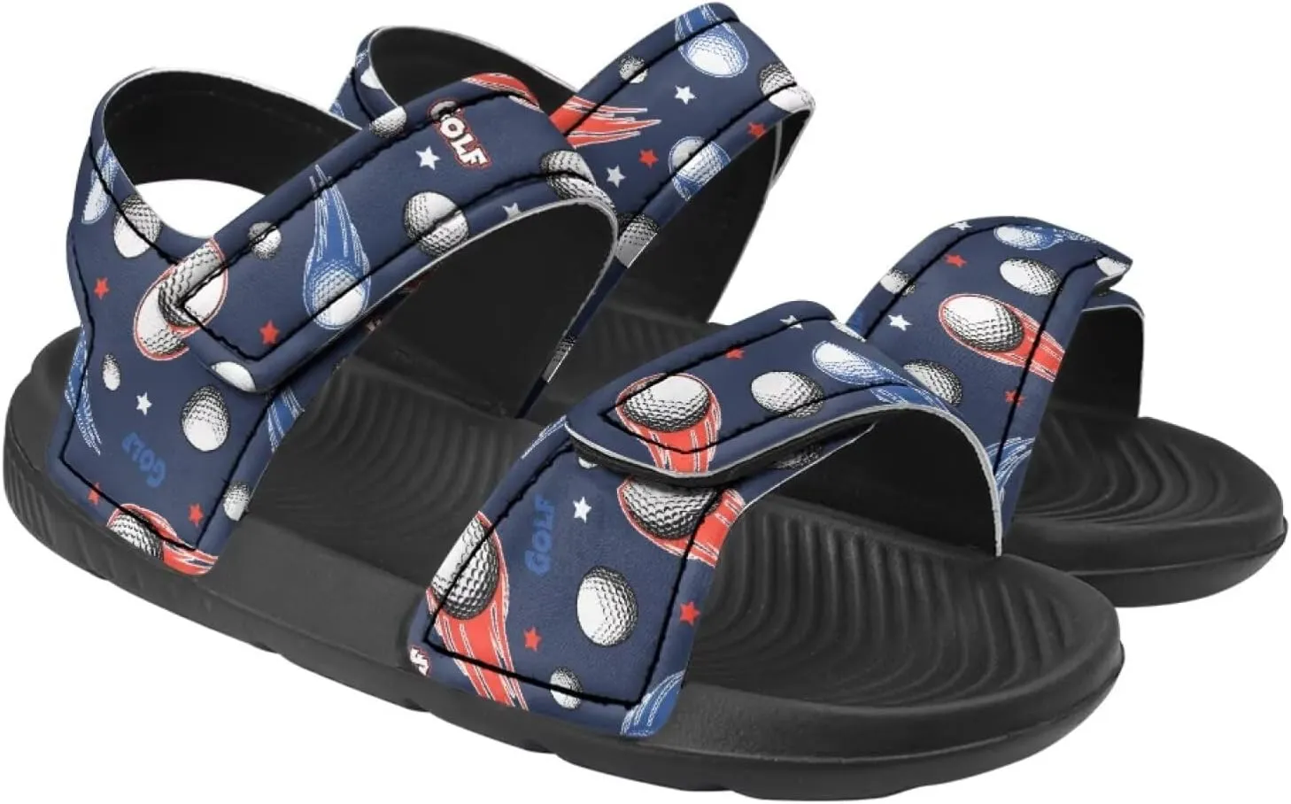 Boys Tractor Print Sandals Adjustable Sport Outdoor Athletic Sandals for Summer Lightweight Beach Water Shoes Toddler/Little Kid/Big Kid