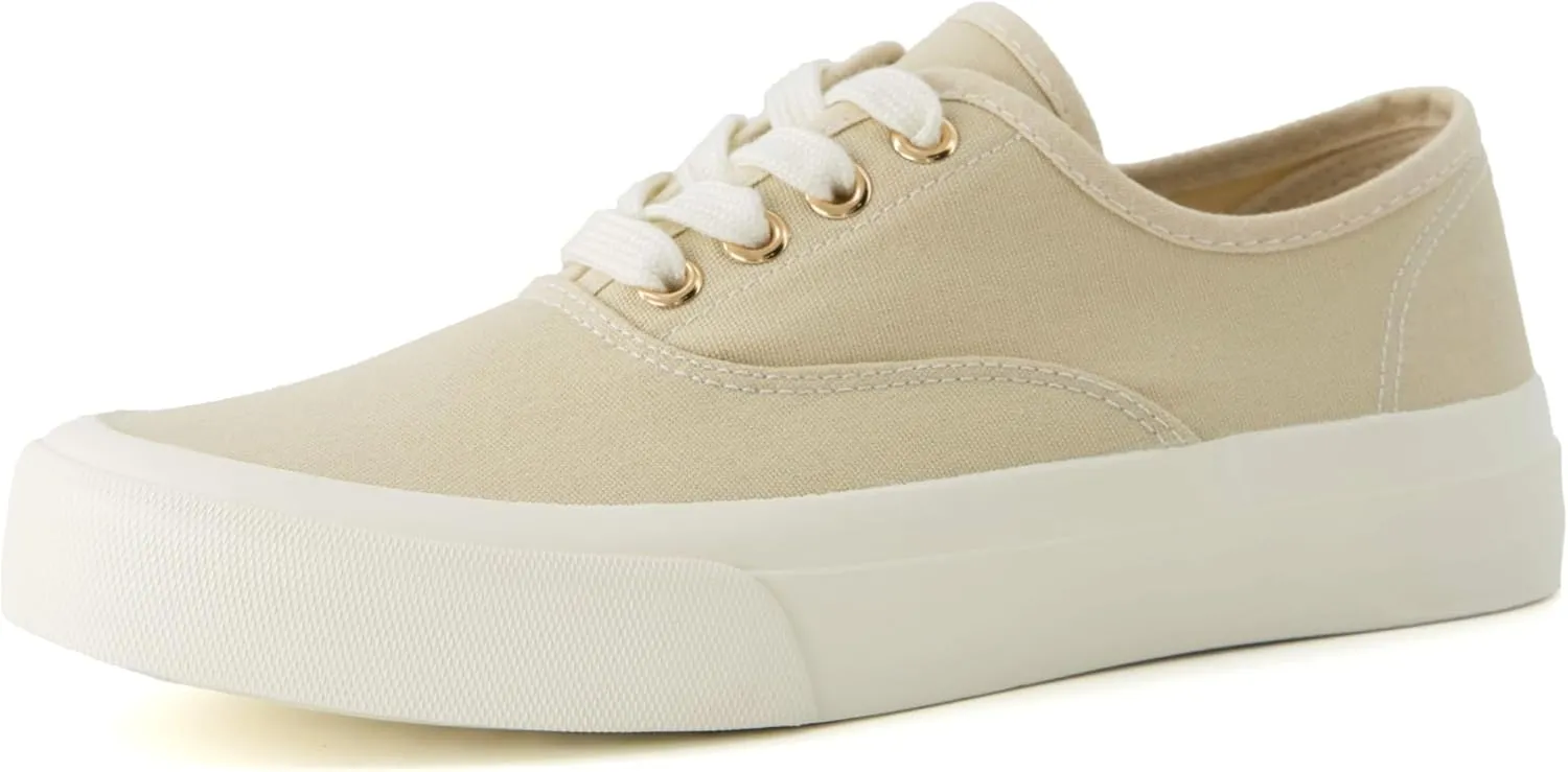 CUSHIONAIRE Women??s Freshman Canvas Lace-Up Sneaker with Memory Foam, Wide Widths Available | Casual Walking Shoes, Lightweight & Comfortable