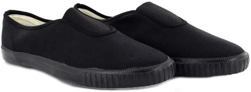 Dek Kids Unisex Junior Gusset Black Canvas Plimsolls