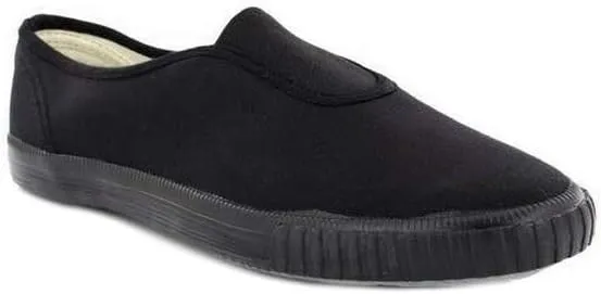 Dek Kids Unisex Junior Gusset Black Canvas Plimsolls