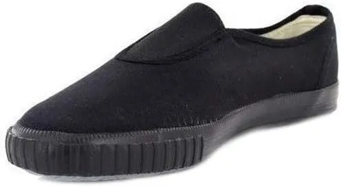 Dek Kids Unisex Junior Gusset Black Canvas Plimsolls
