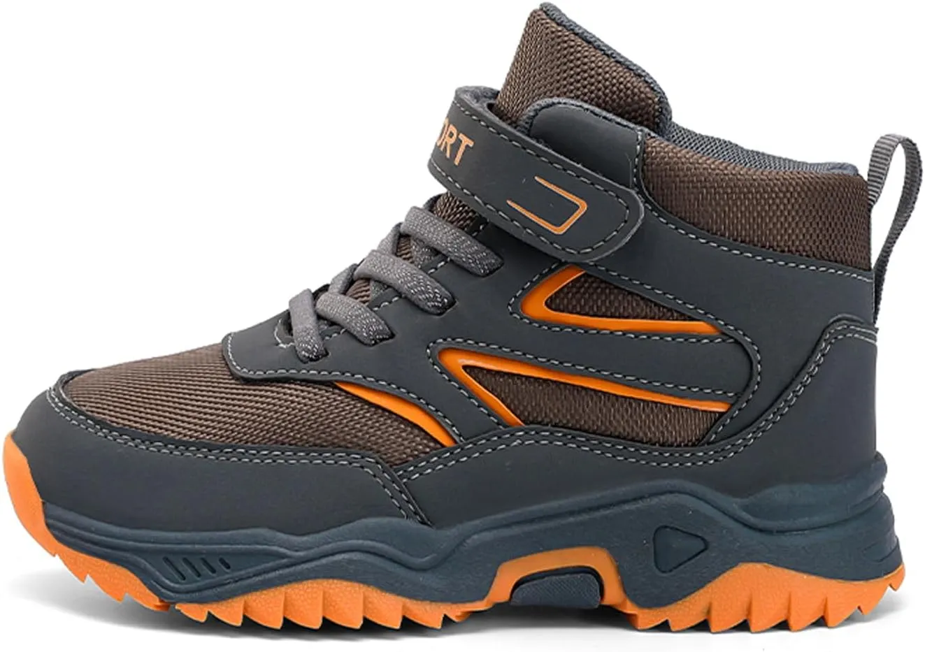 FLIOZY Boys Hiking Boots, Waterproof Slip-Resistant Outdoor Shoes, Breathable and Wear-Resistant Kids Trail Sneakers with Anti-Bump Toe for Little/Big Kids