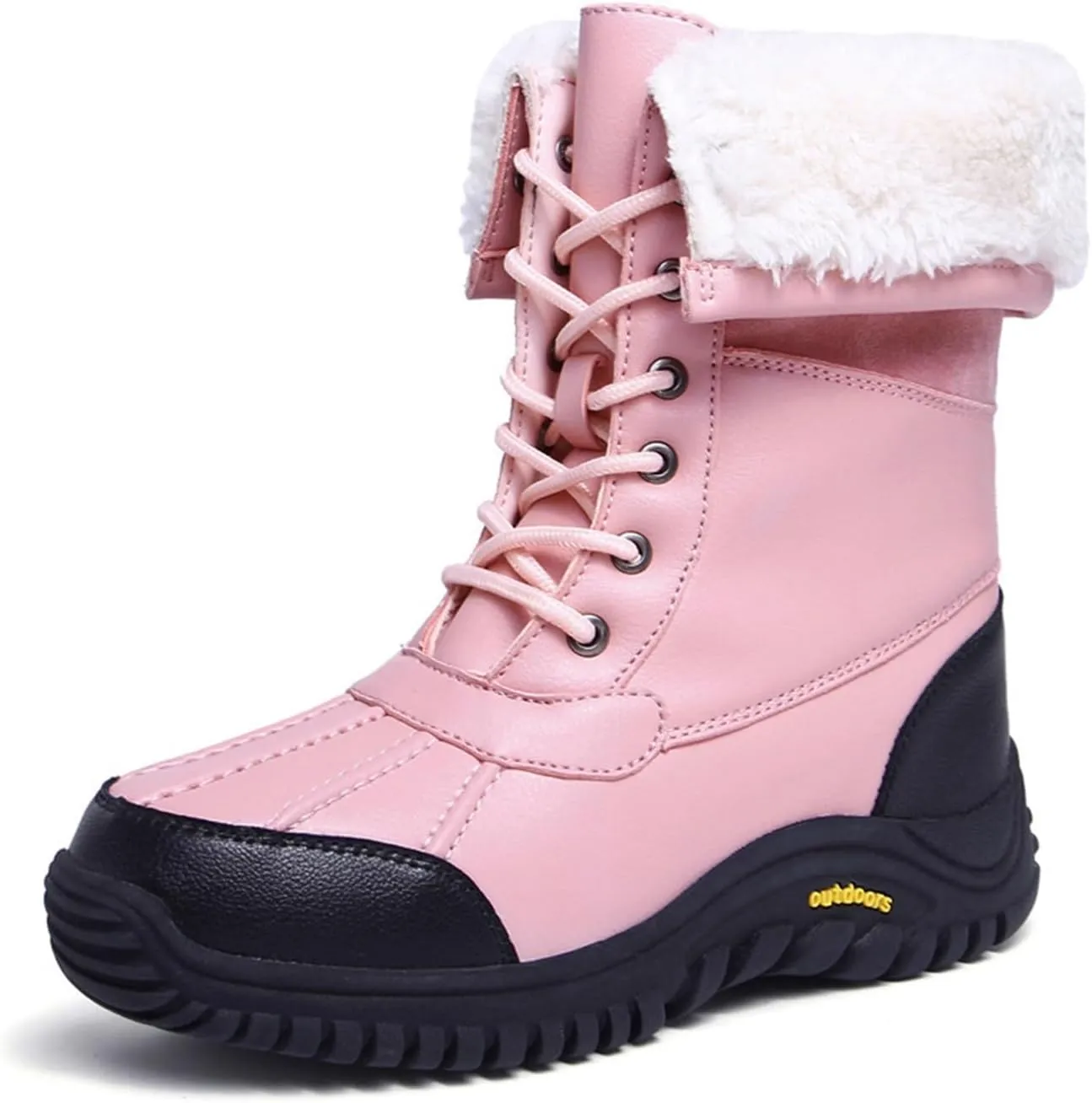 Fur Boots for Women Winter,High Top Protect Ankle Cold-Weather Warm Snow Boots for Women Waterproof,Casual Comfortable Hiking Winter Shoes Women,Slip Resistant