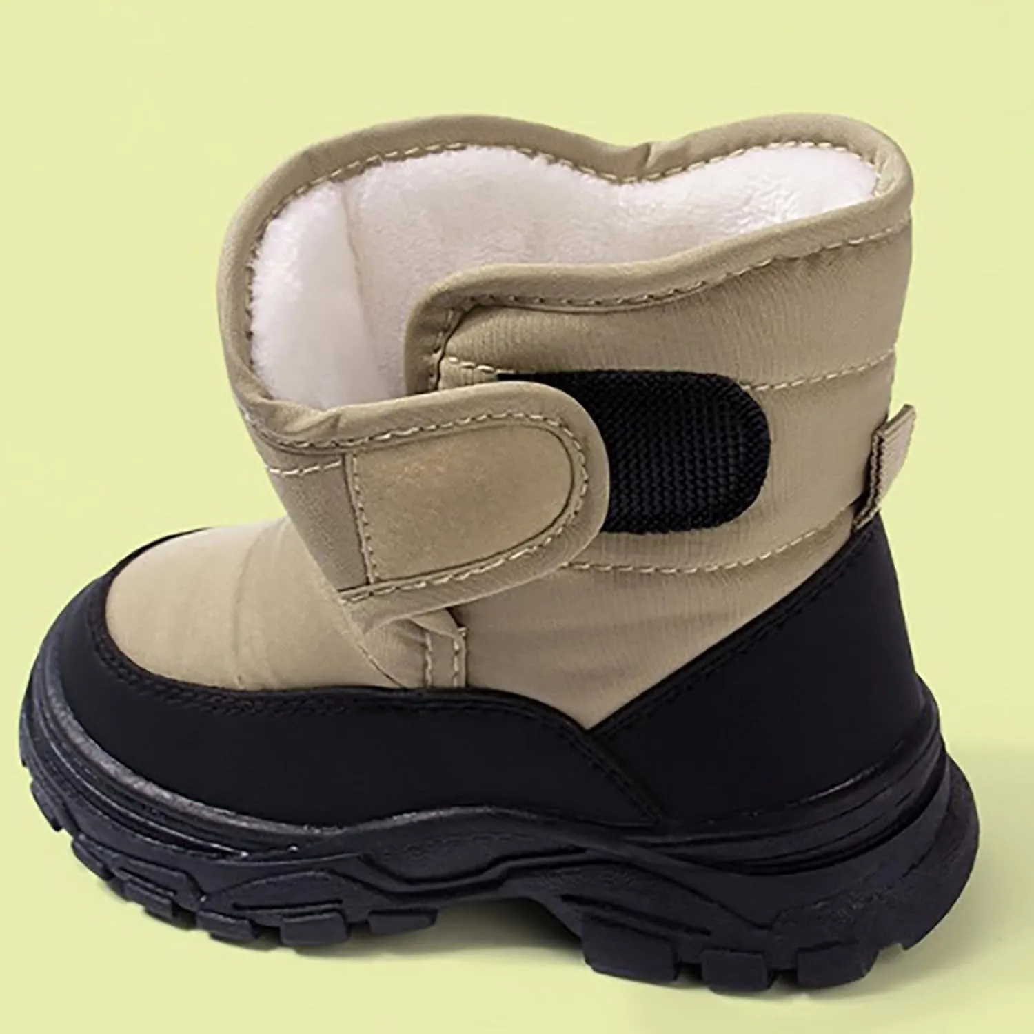 Fuzzy Chunky Sole Booties For Toddler Kids Open Toe Ankle Warm Shoes Winter Outdoor Non Slip Boots Chunky Thick Comfy