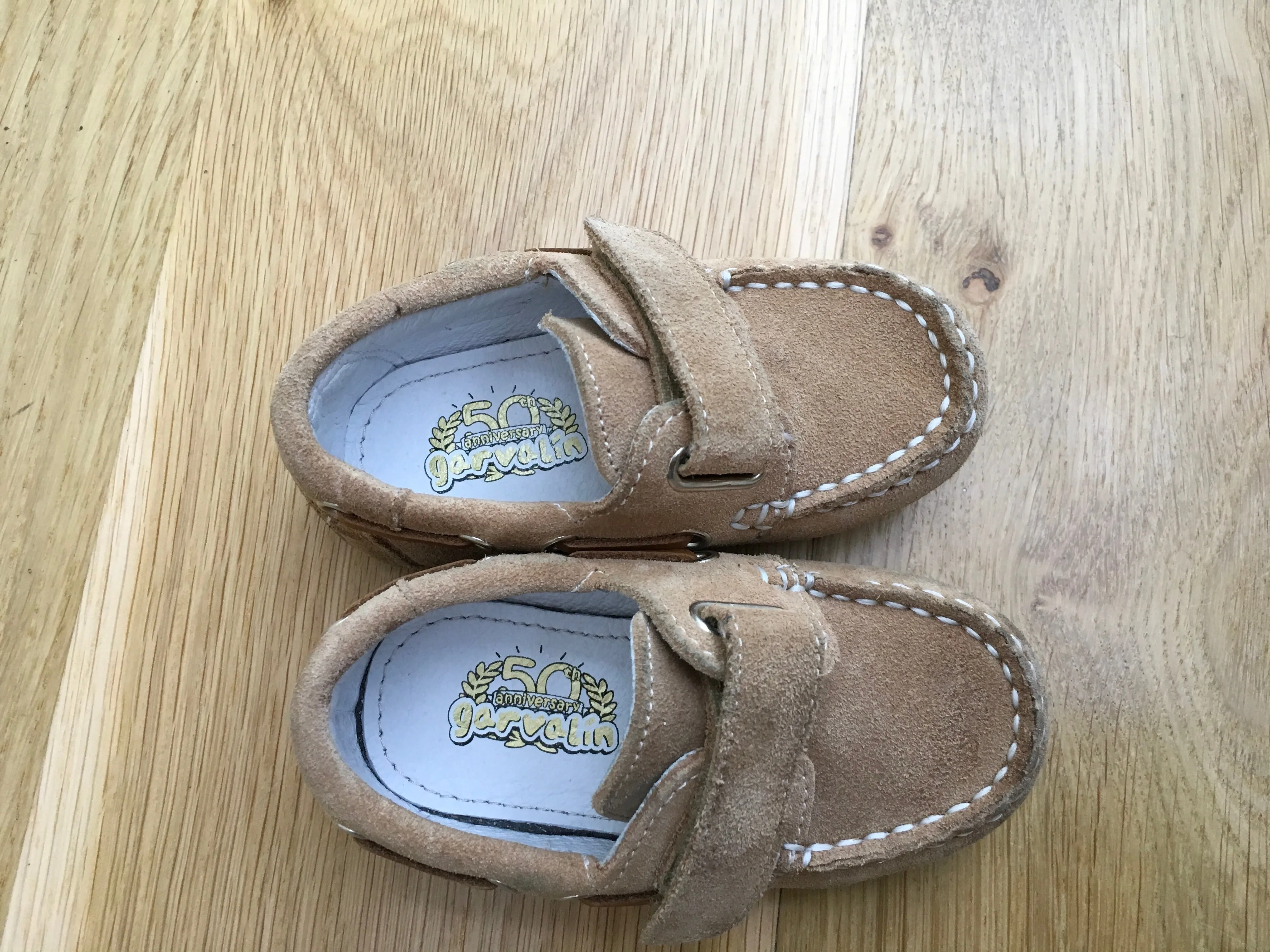 GARVALIN 50 aniversario Boys Shoe Brown Suede Leather Size 21 Children
