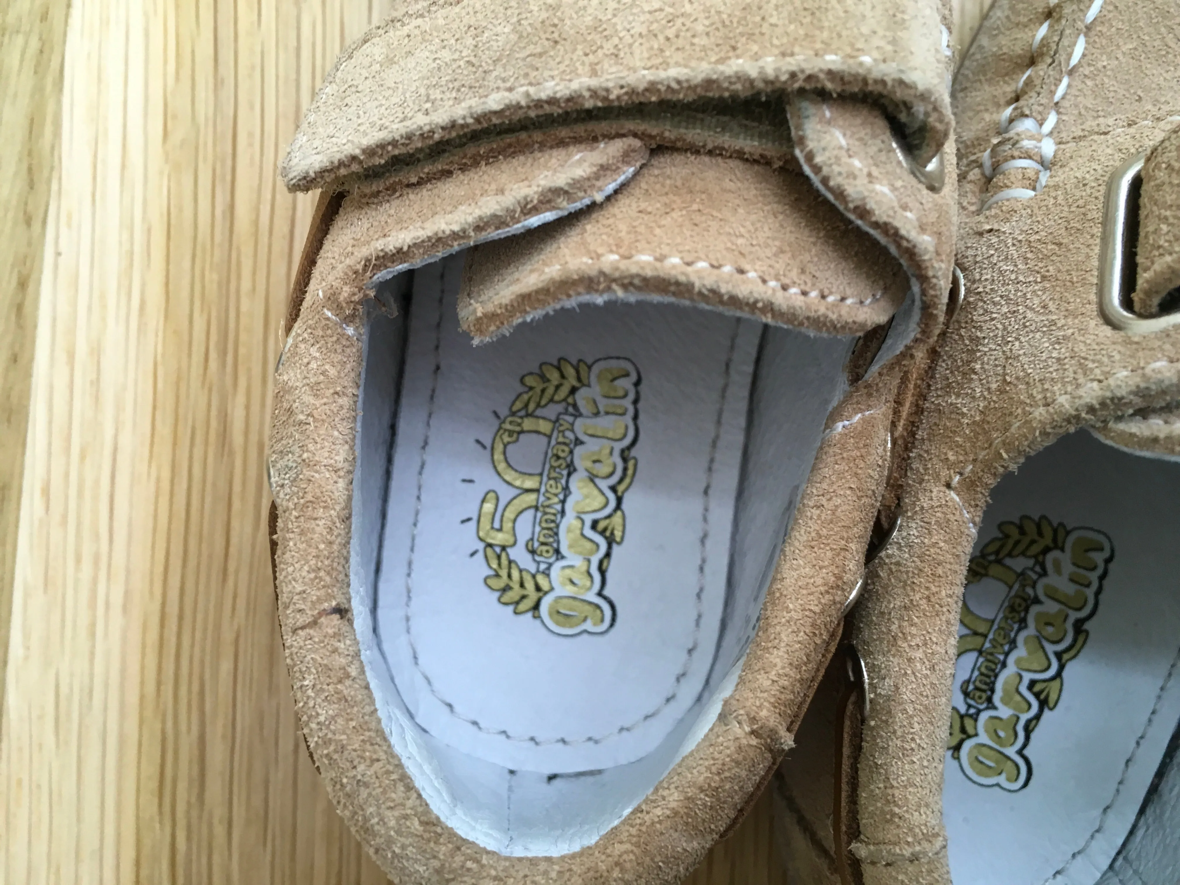 GARVALIN 50 aniversario Boys Shoe Brown Suede Leather Size 21 Children