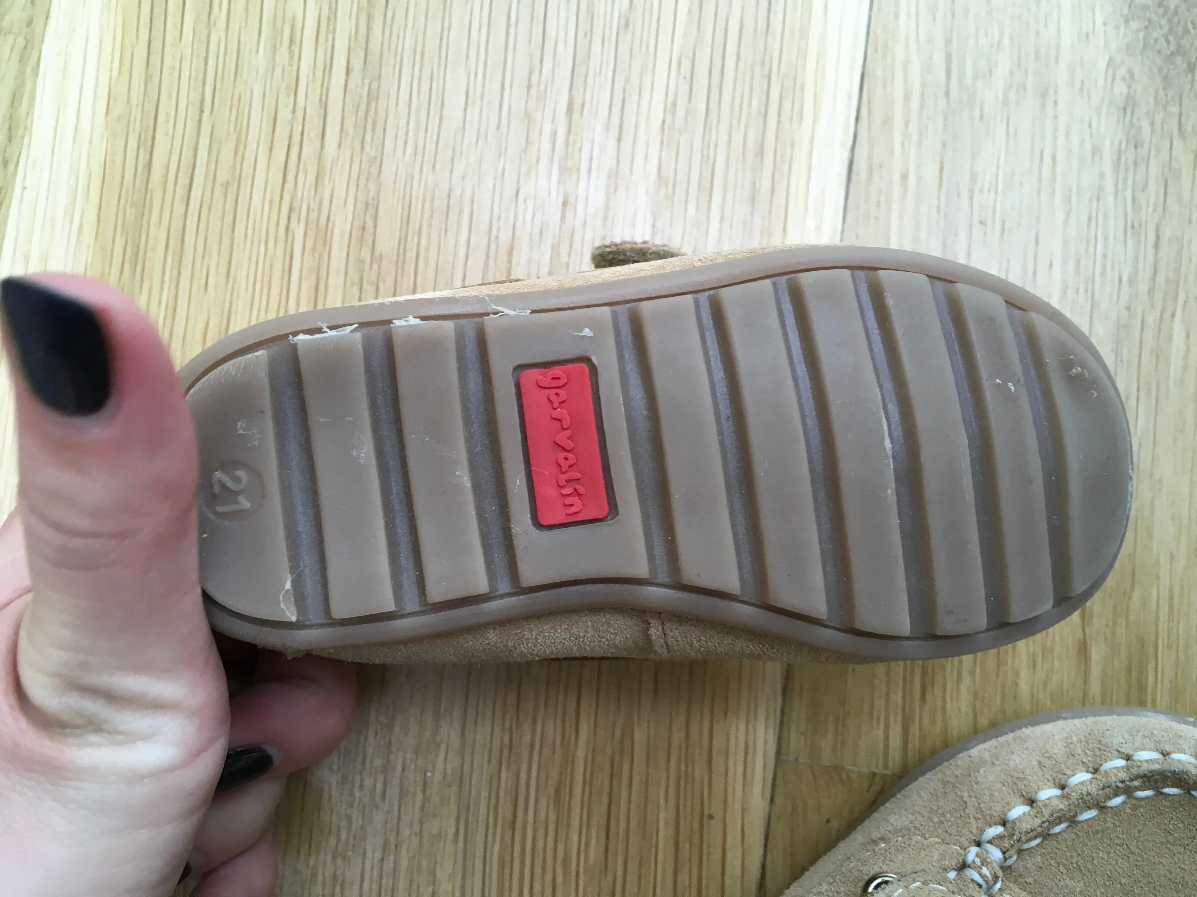 GARVALIN 50 aniversario Boys Shoe Brown Suede Leather Size 21 Children