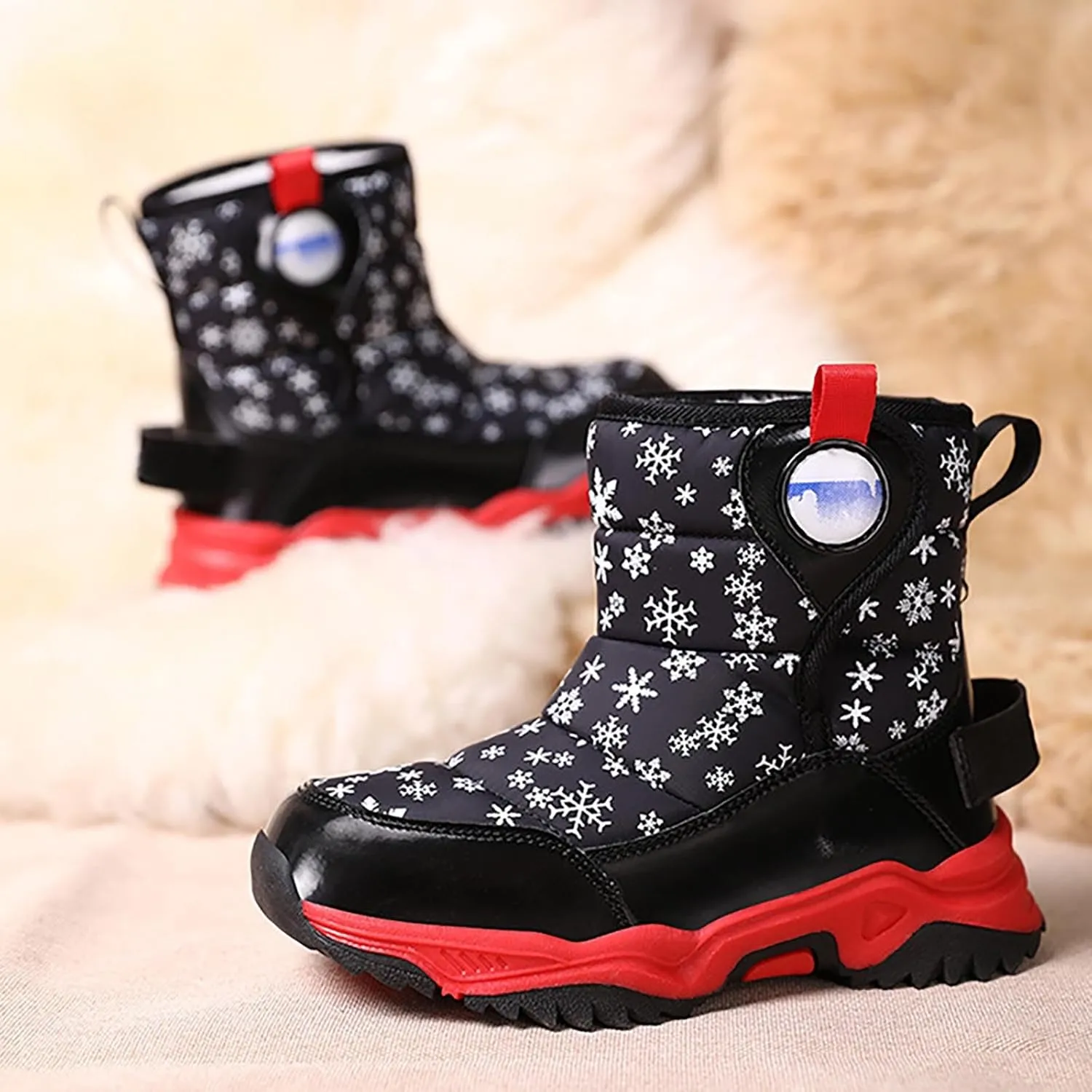 Girls Boys Snow Boots Outdoor Warm Comfortable Non Slip Mid Calf Padded Small Big Kids Winter Girls Cute Winter Boots