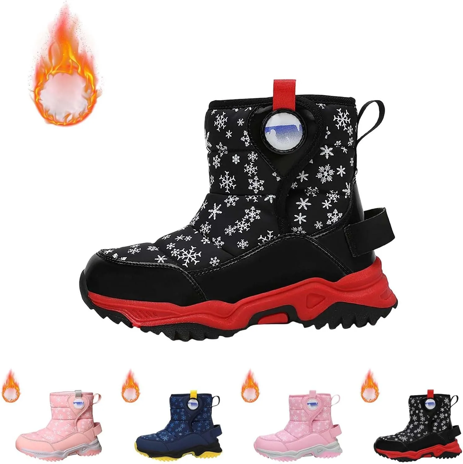 Girls Boys Snow Boots Outdoor Warm Comfortable Non Slip Mid Calf Padded Small Big Kids Winter Girls Cute Winter Boots