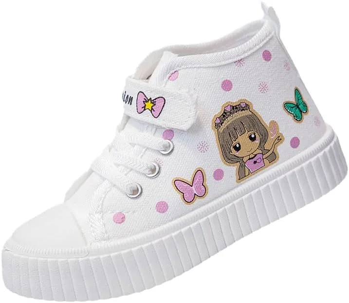 Girls Lovely Toddler Little Kid Canvas Shoes Slip On Sneakers Soft and Durable
