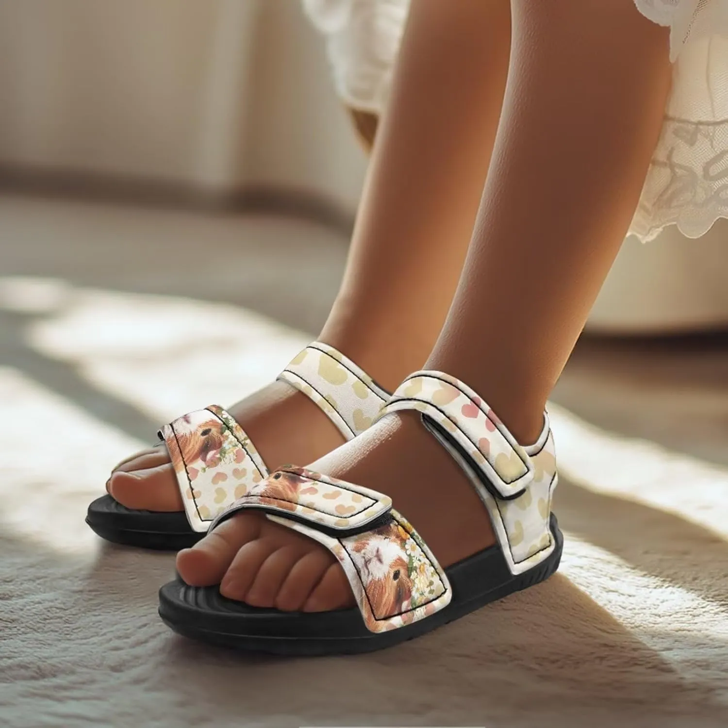 Guinea Pig Sandals for Girls Summer Outdoor Athletic Sport Sandals for Toddler Kids