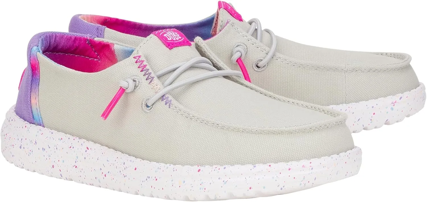 Hey Dude Kids Wendy Color Fun (Little Kid/Big Kid) - Shoes for Kids - Comfy Canvas Upper - Rubber Outsole