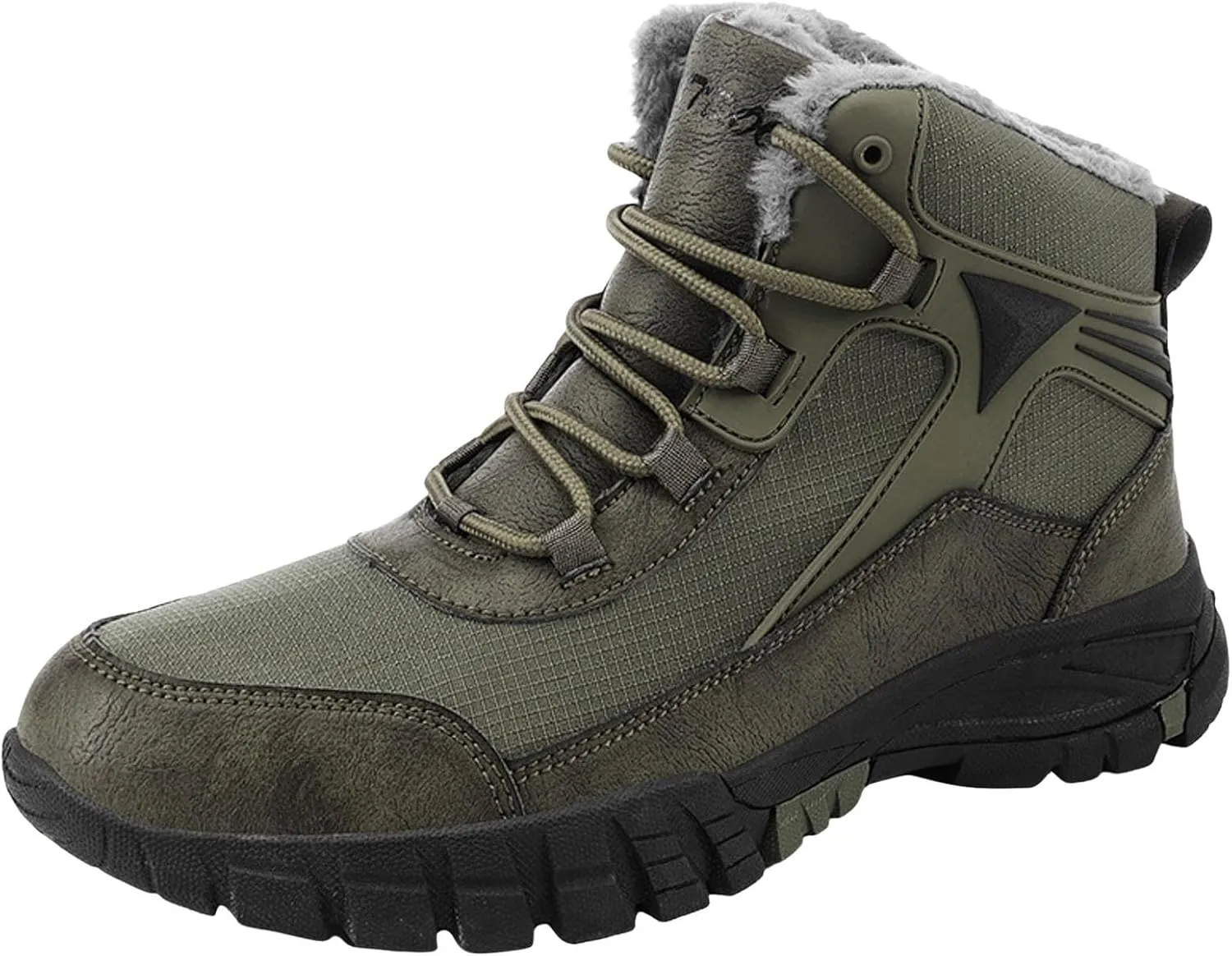 Hiking Boots for Teen Boys, Waterproof Boots Cold Weather Insulated Fur Boots Outdoor Work Boots Women's Winter Boots