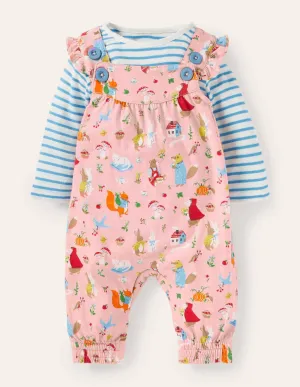Jersey Dungaree Set-Boto Pink Bedtime Stories