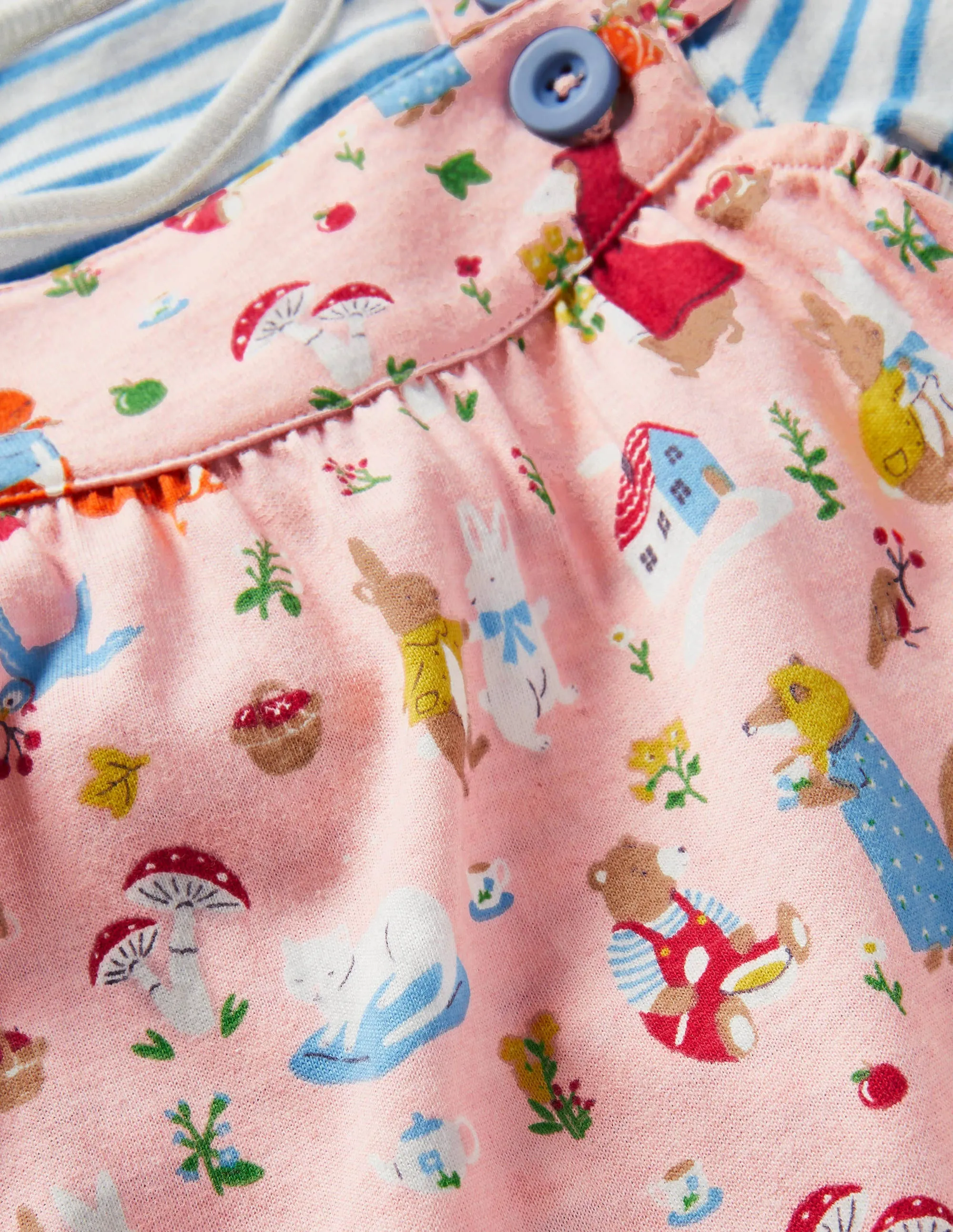 Jersey Dungaree Set-Boto Pink Bedtime Stories