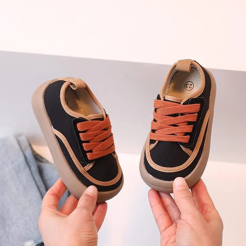 Kids Canvas Shoes Boys Girls Casual Sneakers Toddler Little Kids Footwear Non-Slip Sole Shoes Lightweigh Walking Shoes