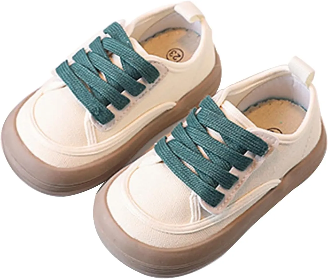 Kids Canvas Shoes Boys Girls Casual Sneakers Toddler Little Kids Footwear Non-Slip Sole Shoes Lightweigh Walking Shoes