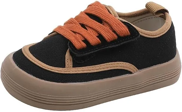 Kids Canvas Shoes Boys Girls Casual Sneakers Toddler Little Kids Footwear Non-Slip Sole Shoes Lightweigh Walking Shoes
