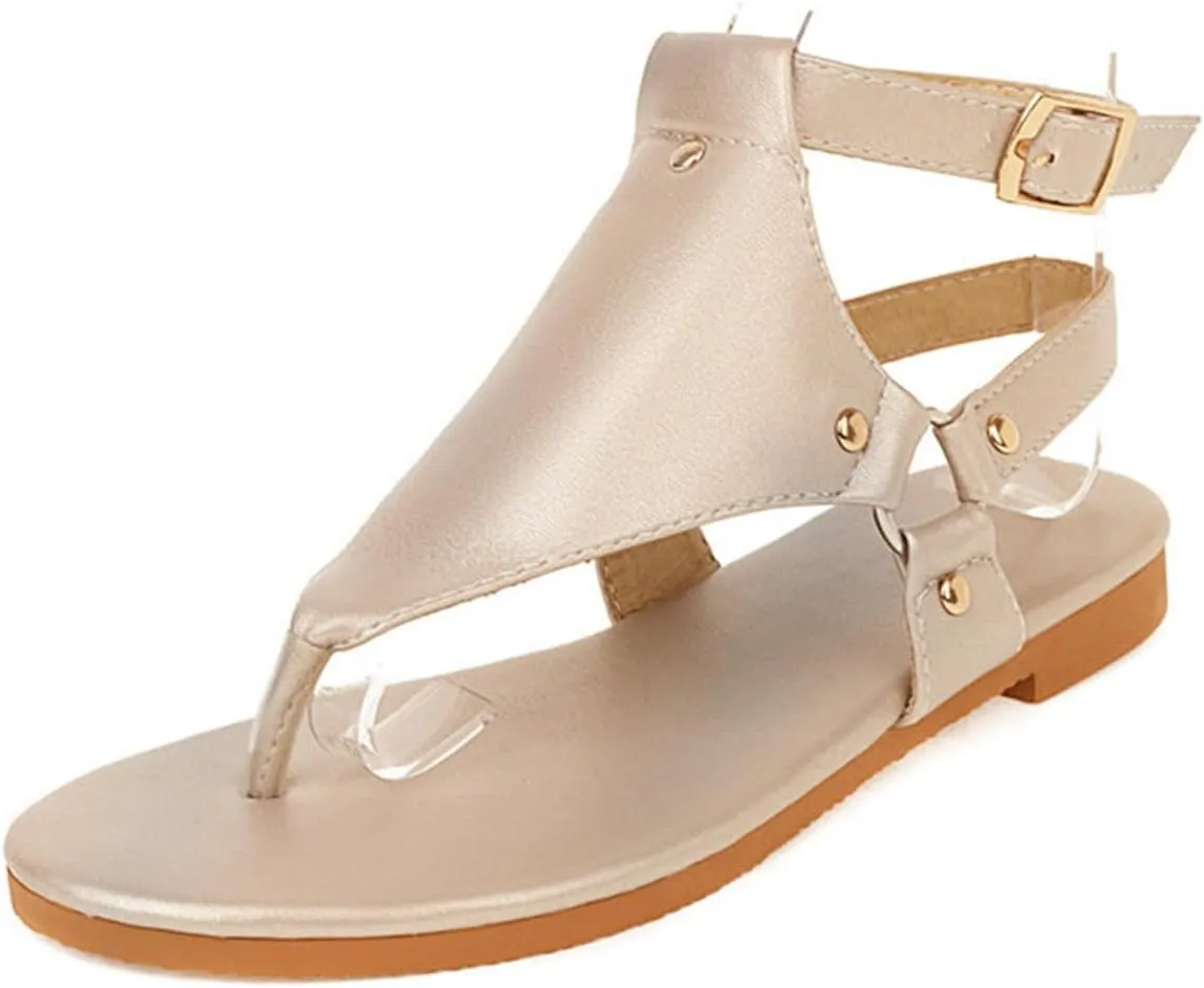 Ladmiple Sandals for Women Dressy,Womens Summer Fashion Flip Flops Gladiator Strappy Sandal Roman Casual Beach Flat Shoe