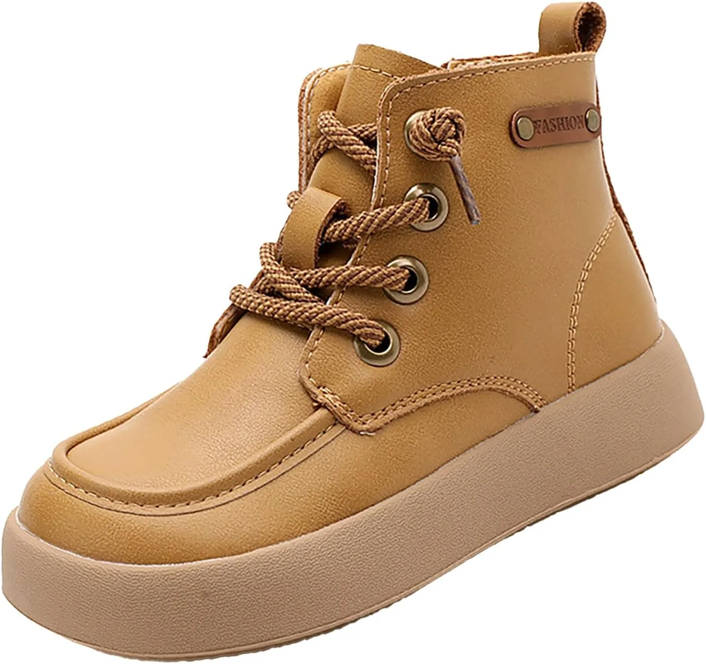 Leather Soft Snow Booties For Boys Kids Lace-Up Outdoor Sport Boots Shoes Fashion Casual aterproof Flat Shoes