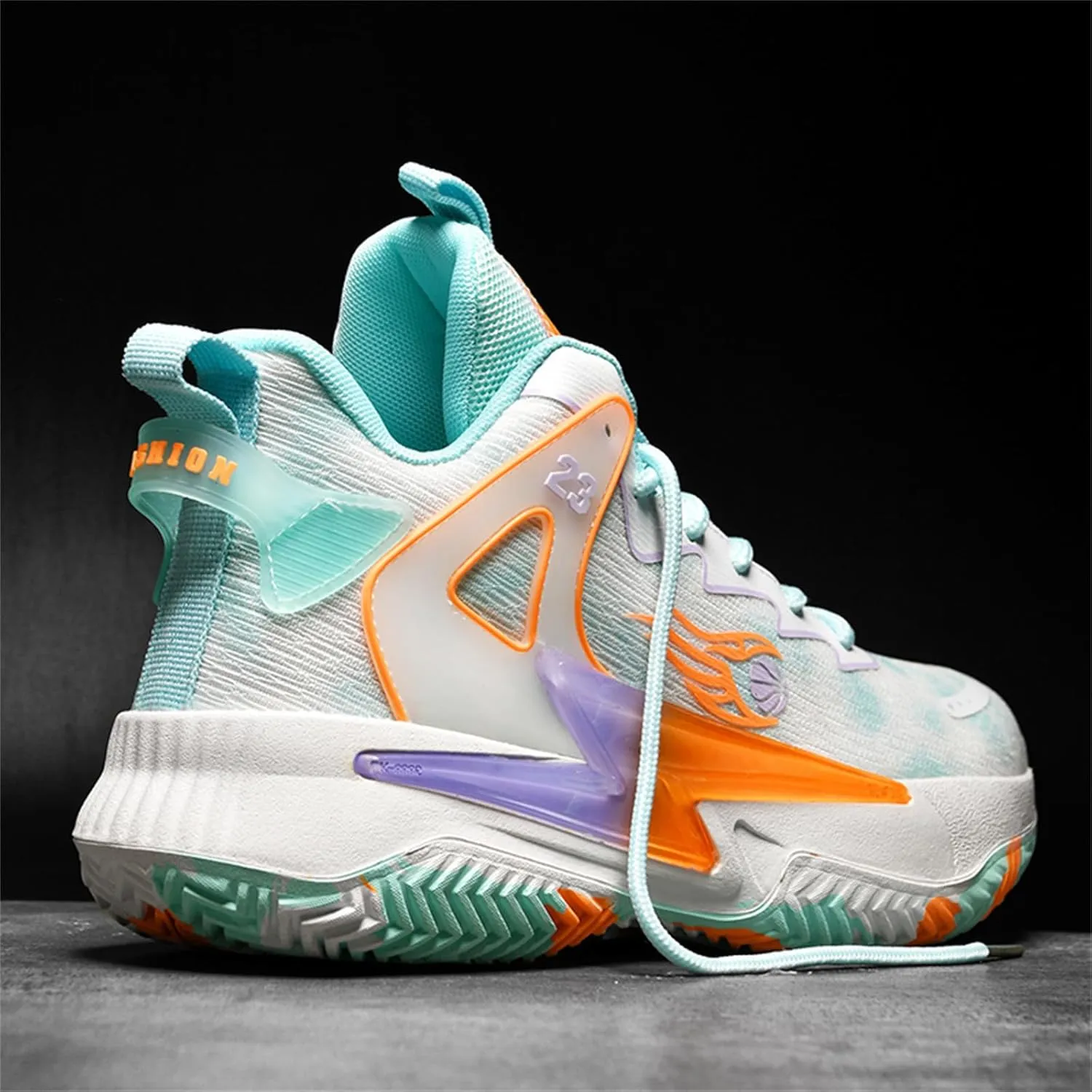 Men's Breathable Mesh Lace Up Basketball Shoes Fashion High-Top Non-Slip Sneakers Casual Gym Sports Tennis Jogging Running Walking Shoes