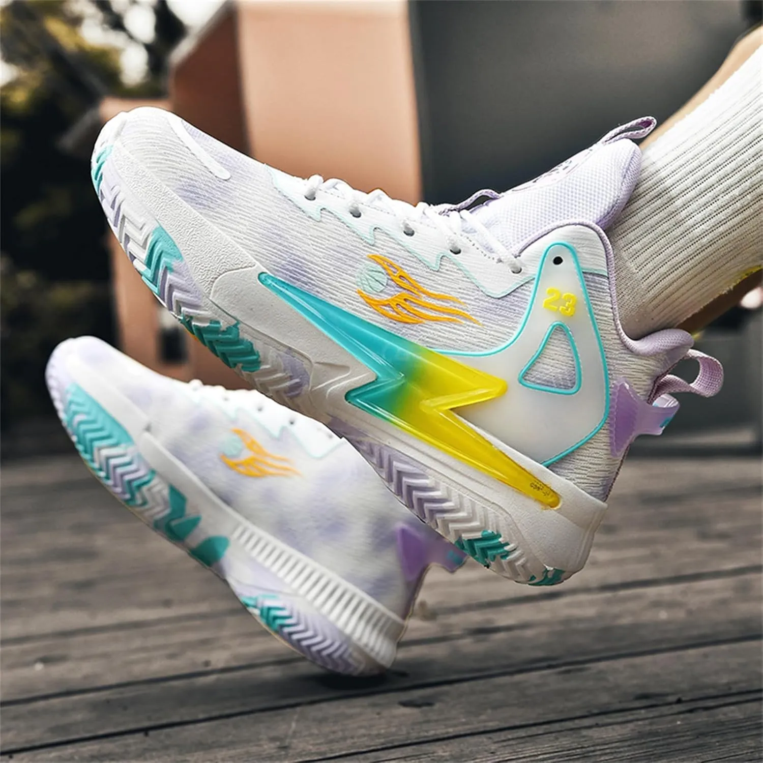 Men's Breathable Mesh Lace Up Basketball Shoes Fashion High-Top Non-Slip Sneakers Casual Gym Sports Tennis Jogging Running Walking Shoes