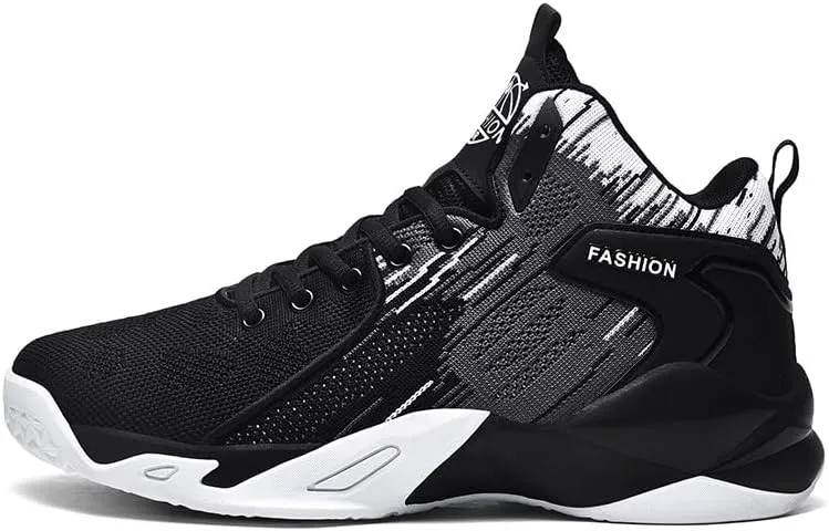 Mens High Top Basketball Shoes Fashion Running Sport Shoes Breathable Non-Slip Outdoor Casual Walk Athletic Basketball Sneakers