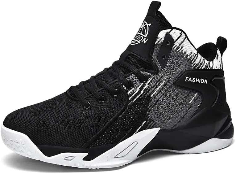 Mens High Top Basketball Shoes Fashion Running Sport Shoes Breathable Non-Slip Outdoor Casual Walk Athletic Basketball Sneakers