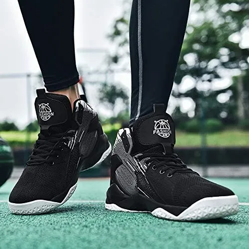 Mens High Top Basketball Shoes Fashion Running Sport Shoes Breathable Non-Slip Outdoor Casual Walk Athletic Basketball Sneakers