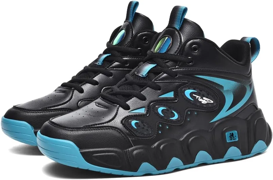 Men's High-Top Basketball Shoes,Artificial Leather Sneakers,Plus Sizes