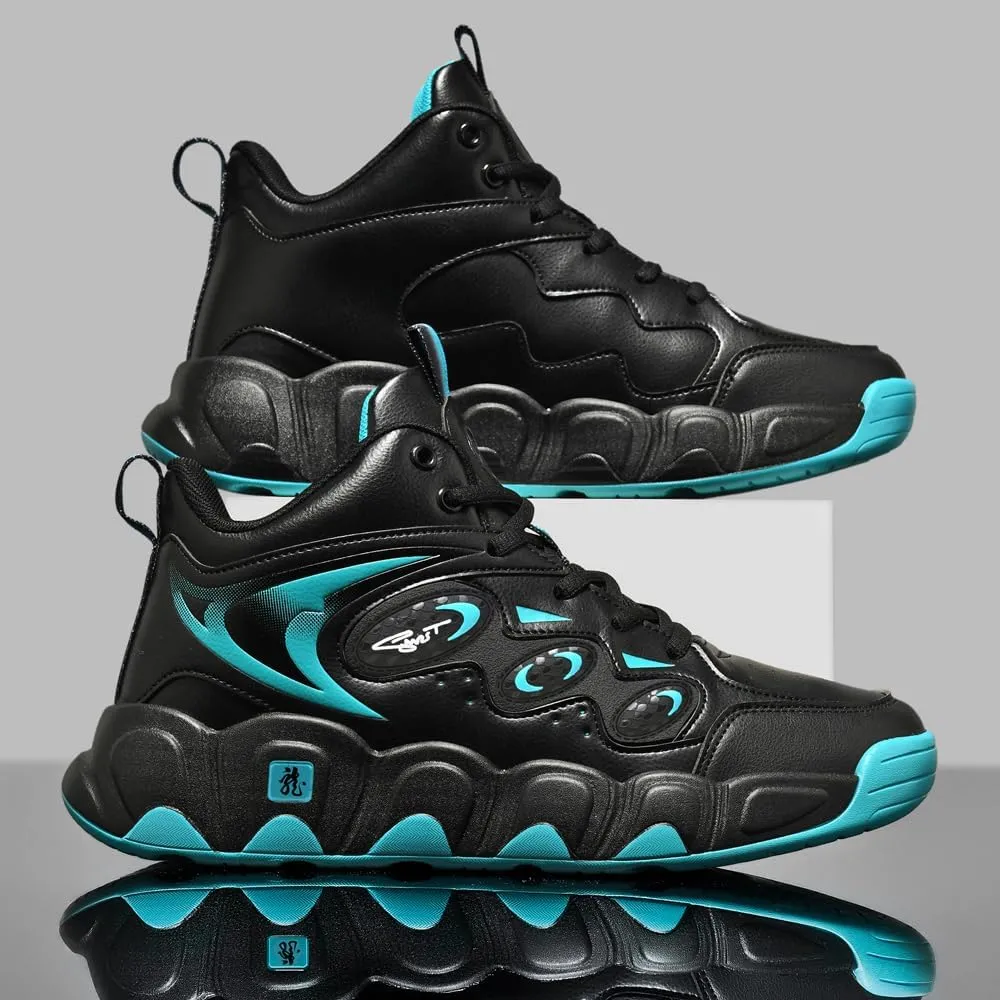 Men's High-Top Basketball Shoes,Artificial Leather Sneakers,Plus Sizes