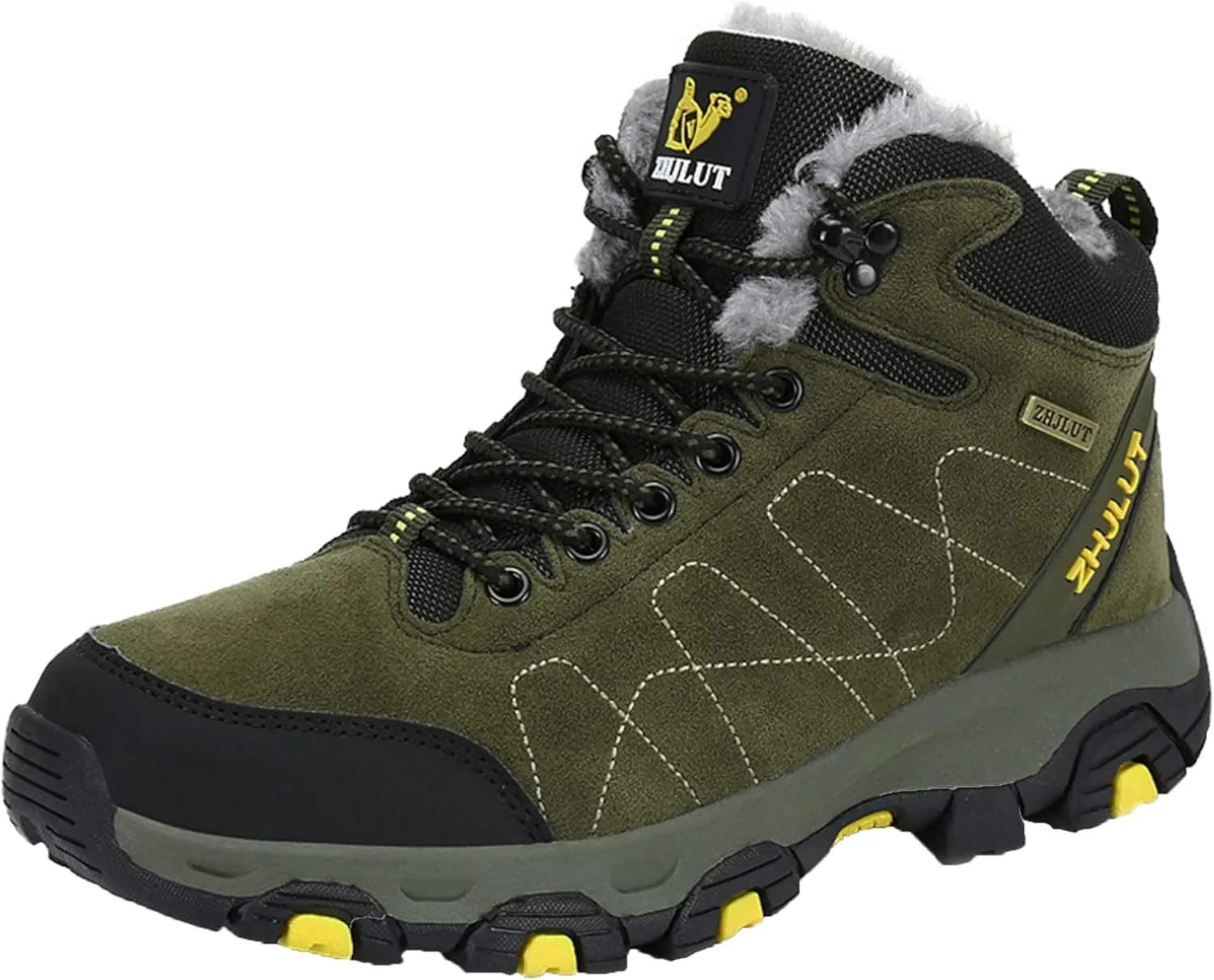 Mens Hiking Ankle Boots Waterproof Winter Warm Boots Breathable Lightweight Outdoor Casual