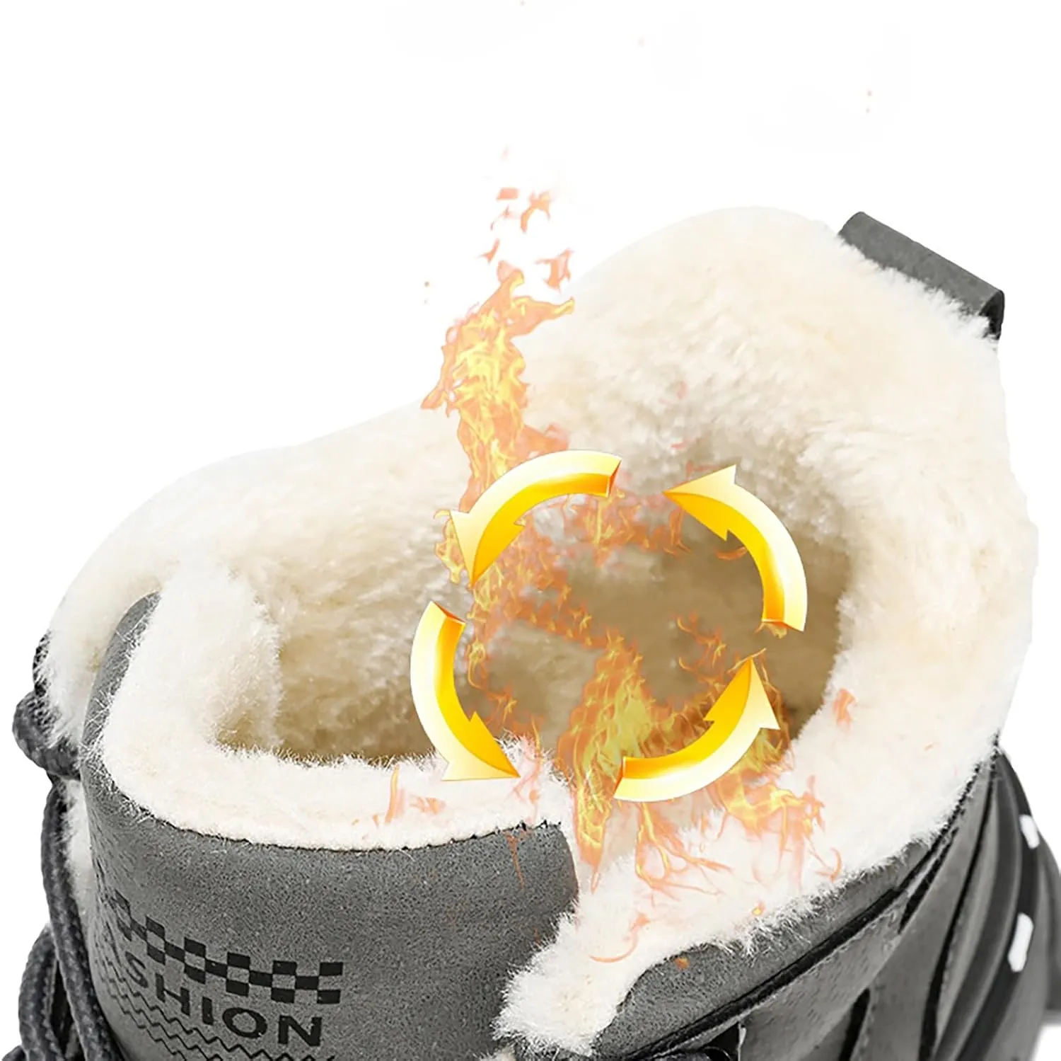 Mens Lightweight Hiking Shoes Shoes Cotton Short Shoes Snow Boots Non-Slip Plush Lined Winter Walking Shoes