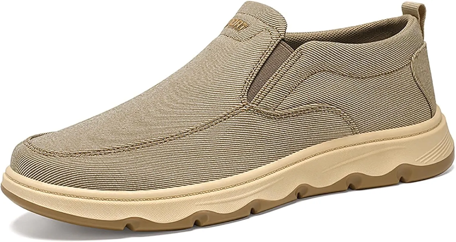 Men's Slip-On Canvas Walking Loafers,Comfortable Non Slip Orthopedic Flat Sneakers Outdoor Lightweight Casual Working Driving Boat Shoes