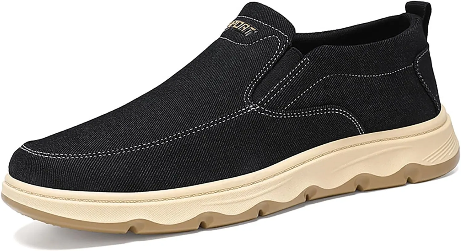 Men's Slip-On Canvas Walking Loafers,Comfortable Non Slip Orthopedic Flat Sneakers Outdoor Lightweight Casual Working Driving Boat Shoes