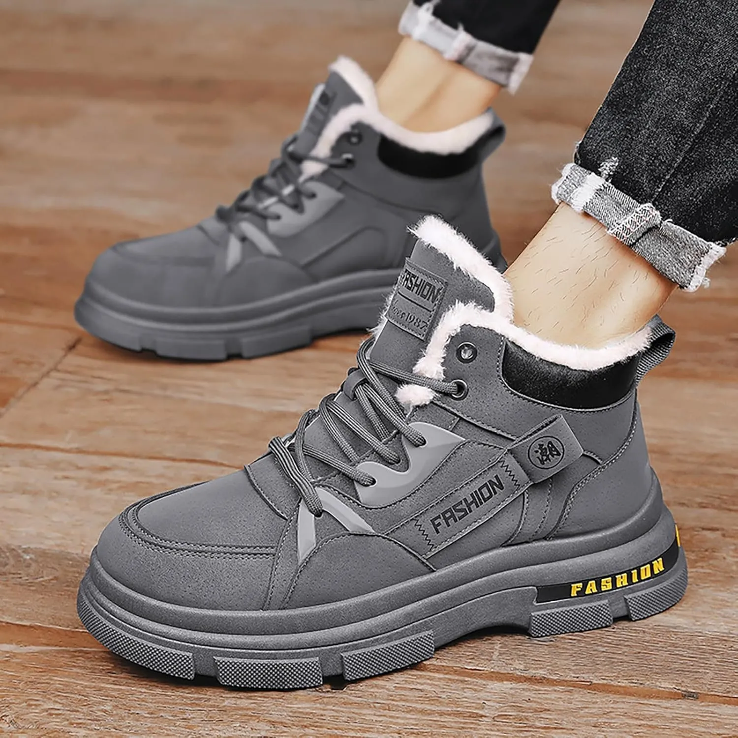 Mens Snow Boots Cotton Short Shoes Snow Boots Boots for Men for Snow Hiking Boots Women aterproof