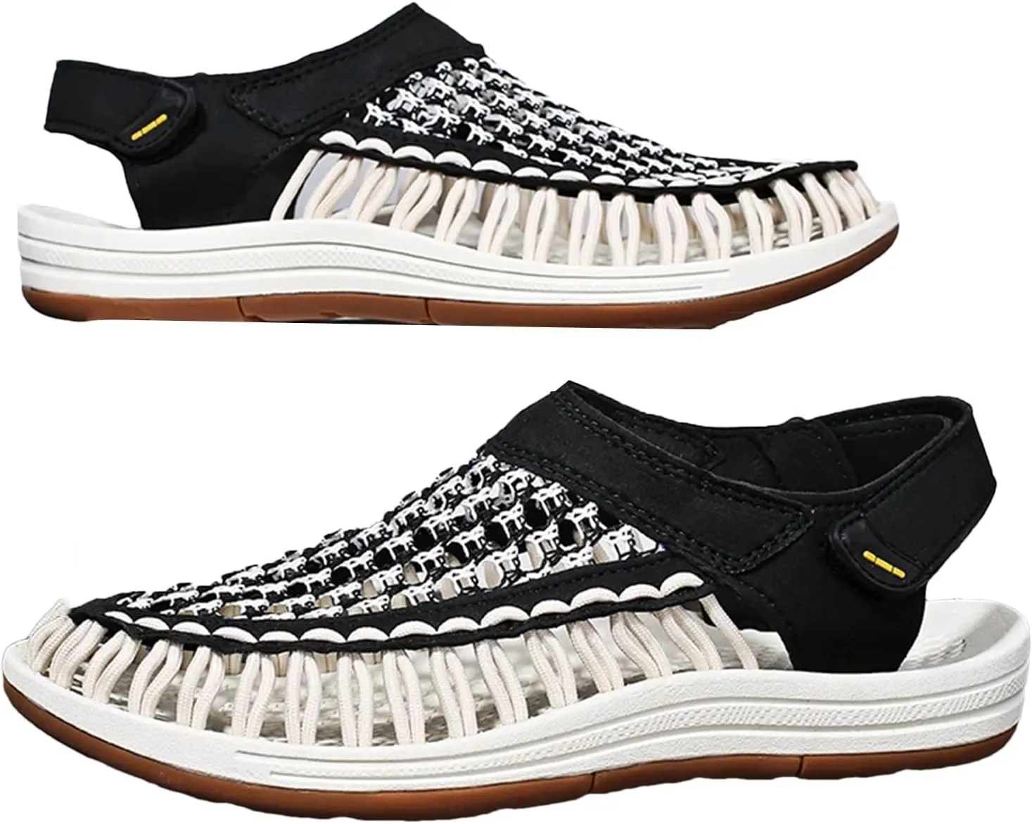 Men's Woven Sandals, Breathable Slip-On Beach Shoes