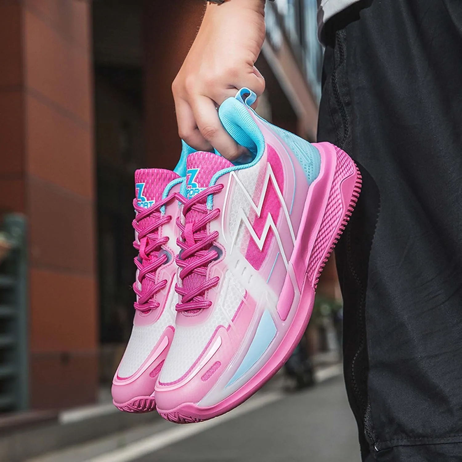 Middle School and Youth Basketball Shoes, Unisex Fashion Sports Basketball Shoes, Breathable Outdoor Cushioning Sports Shoes