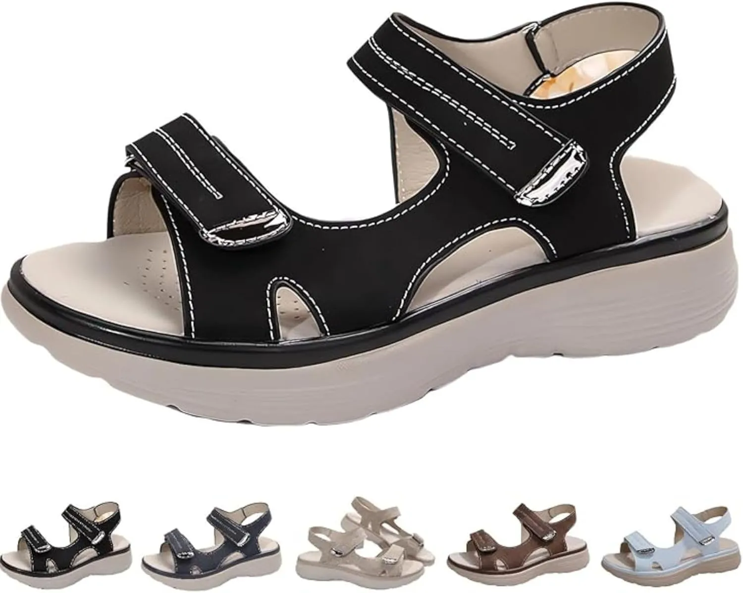 Orthopedic Walking Sandals for Women Arch Support Soft Cushion Foam Comfortable Sport Sandals Wide Width Dress Shoes Comfy Orthotic Recovery Athletic Travel Summer Sandal Dressy Back Strap