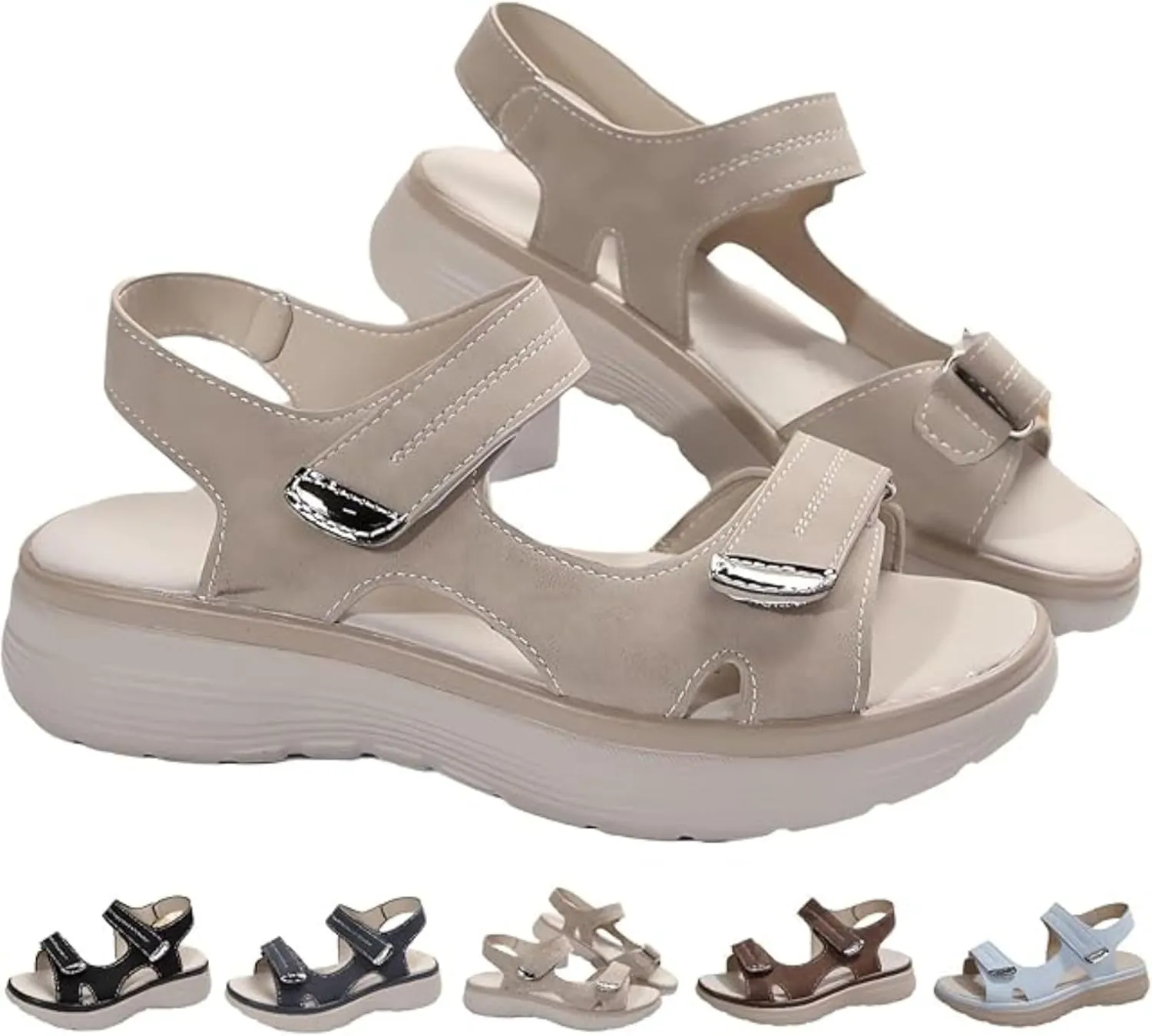 Orthopedic Walking Sandals for Women Arch Support Soft Cushion Foam Comfortable Sport Sandals Wide Width Dress Shoes Comfy Orthotic Recovery Athletic Travel Summer Sandal Dressy Back Strap