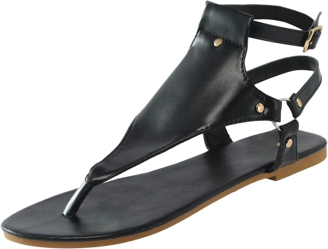 Sandals for Women 2024 Dressy Thong Sandals Open Toe Shoes Flat Buckle Ankle Strap Comfy Summer Walking Gladiator Sandals