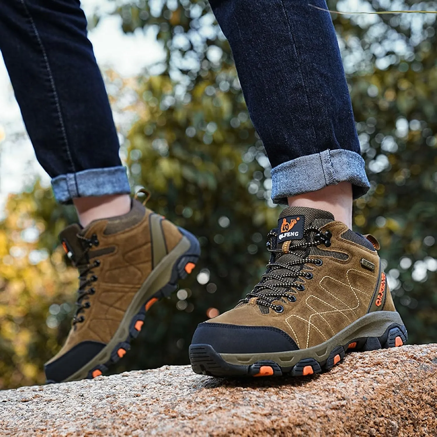 Snow Boots for Men Warm Faux Furry Lined Footwear Waterproof Outdoor Comfort Winter Boots Non-slip Lace Up Ankle Boots for Cold Weather Hiking Boot Trekking Boots