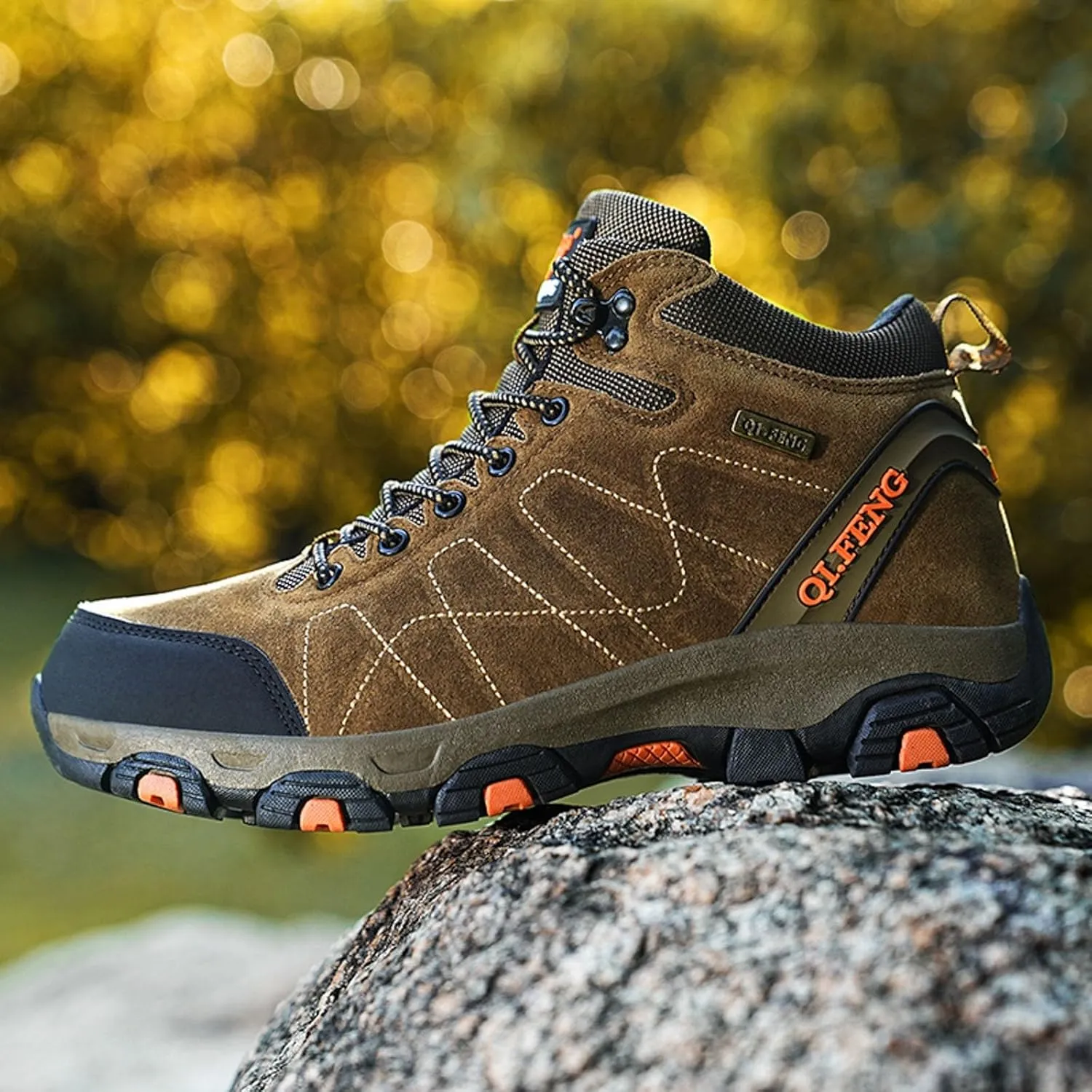 Snow Boots for Men Warm Faux Furry Lined Footwear Waterproof Outdoor Comfort Winter Boots Non-slip Lace Up Ankle Boots for Cold Weather Hiking Boot Trekking Boots