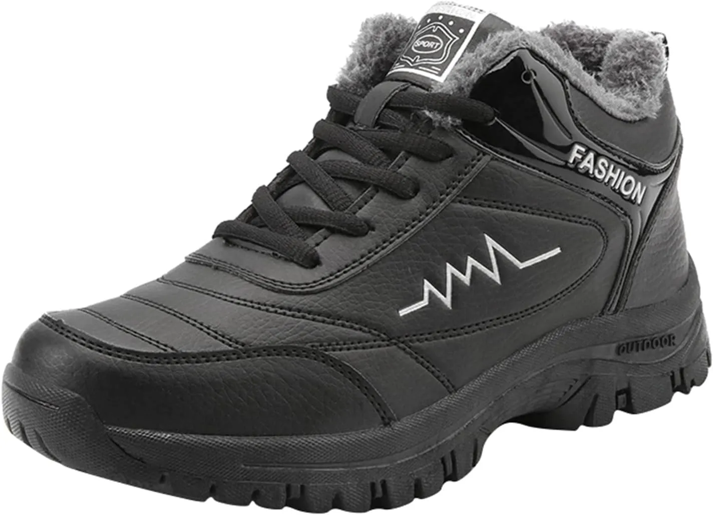 Snow Boots for Men Warm Furry Lined Footwear Waterproof Outdoor Casual Winter Boots Non-slip Lace Up Ankle Boots for Cold Weather Hiking Walking Boots