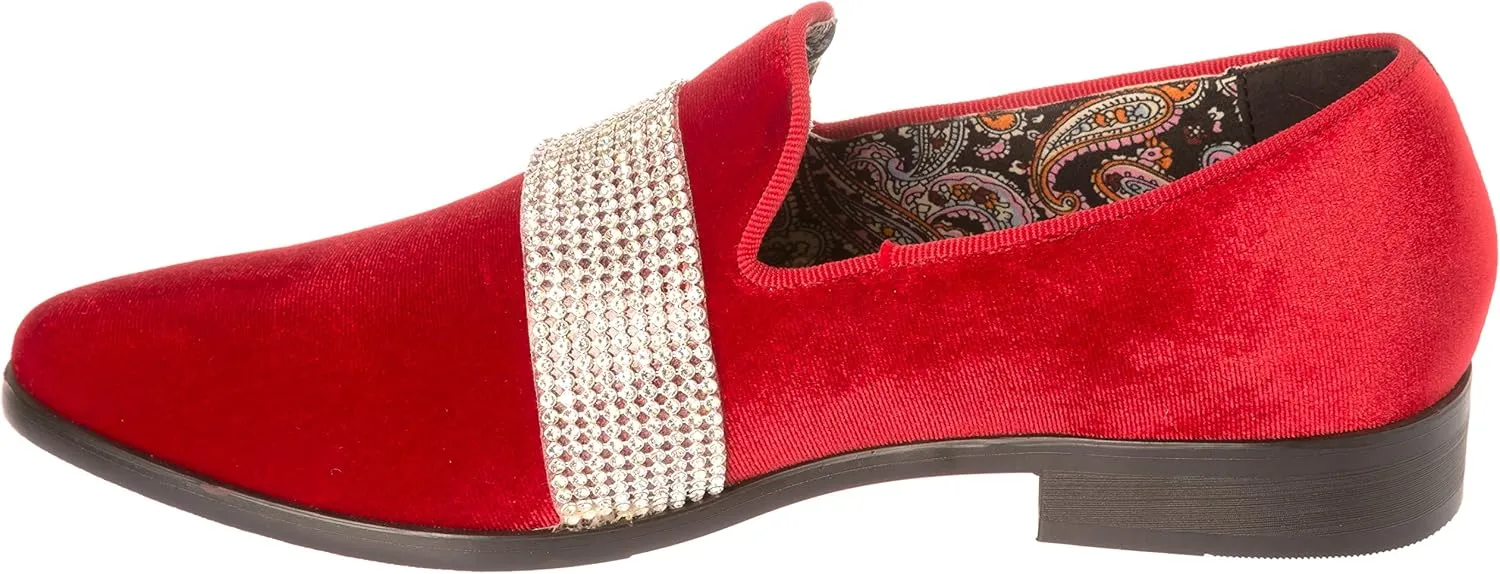 sparko10 Mens Slip-On Fashion-Loafer Sparkling-Glitter Dress-Shoes