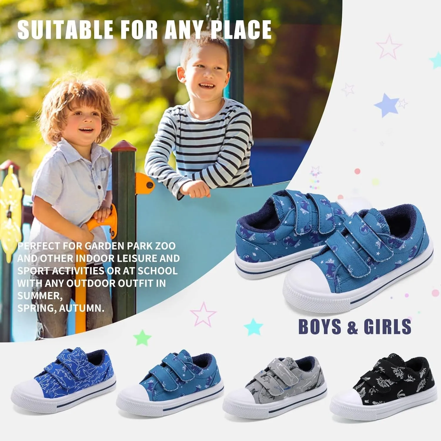 STQ Toddler Shoes Boys & Girls Canvas Kids Slip On Shoes