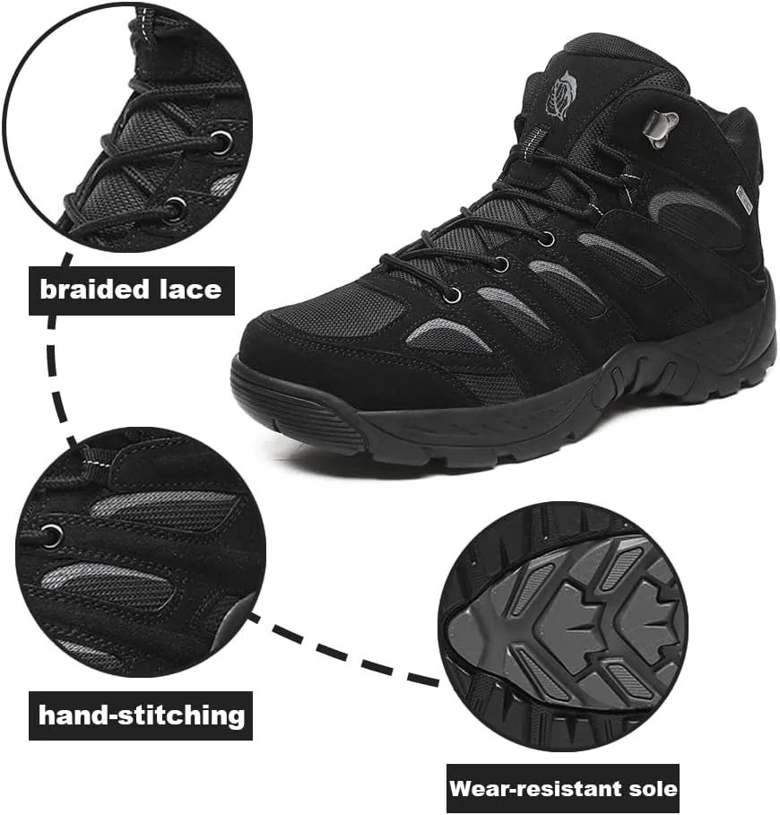 Succttssful Men's Breathable Hiking Trekking Boots for Outdoor - Comfortable Backpacking Boots for Traveler